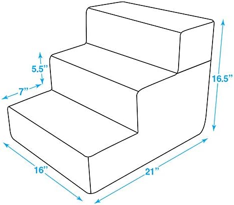 Best Pet Supplies Dog Stairs & Steps - Foam Steps for Small Dogs & Cats, Non-Slip Indoor Balanced Pet Step Support, Dog Ramp, No Assembly, Brown Lattice Print, Foldable 3-Step (16.5-inch Height) - Image 5