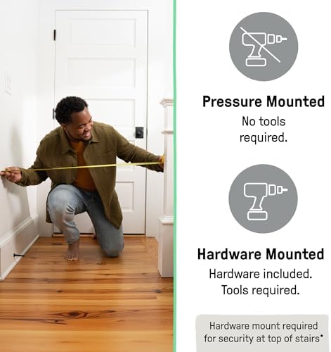 Ingenuity Decorative Extra Tall Baby Gate & Dog Gate, 28.5"-48" Wide, 36" Tall, Hardware or Pressure Mounted, Install on Top or Bottom of Stairs, Banister, or Doorway - Bronze - Image 6