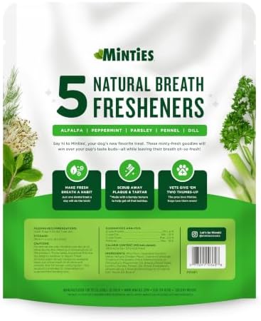 Minties Mint Dental Chews for Dogs, Small Breeds 5-25 lbs, 67 Count - Image 7