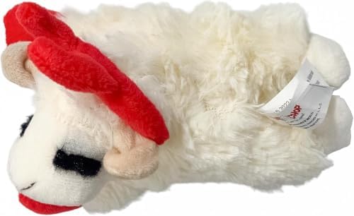 Multipet Lamb Chop Dog Plush Toy with Santa Hat - Squeaky Toy - Image 5