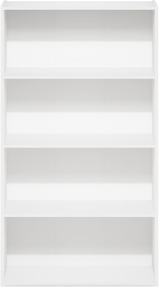 Furinno PASIR Book Shelf, 4-Tier Bookshelf, Bookcase with Open Shelf, 9.4 x 23.6 x 41.7, for Living Room, Bedroom, Home Office, White - Image 7