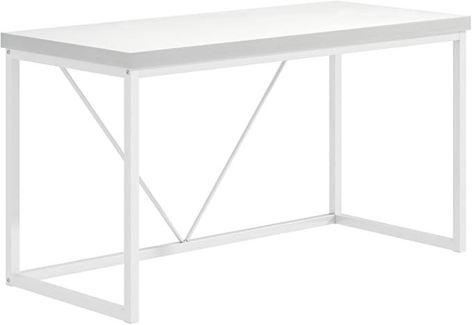 EXCEFUR White Computer Desk, Modern Home Office Desk, Small Wood Study Writing Table Workstation for Bedroom Living Room, 47 inch - Image 9