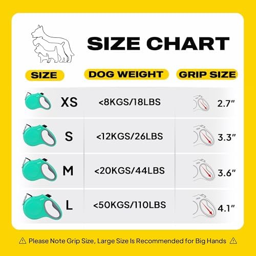 Fida Heavy Duty Retractable Dog Leash,16 ft Dog Walking Leash for Small Medium Dogs up to 44 lbs, Tangle Free. (Medium, Teel) - Image 7