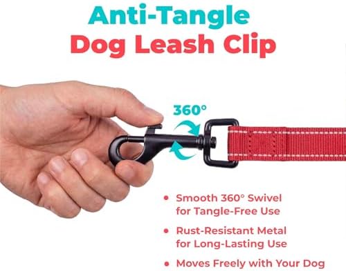 Best Pet Supplies Voyager Nylon Dog Leash - 6ft Red, Large - Image 7