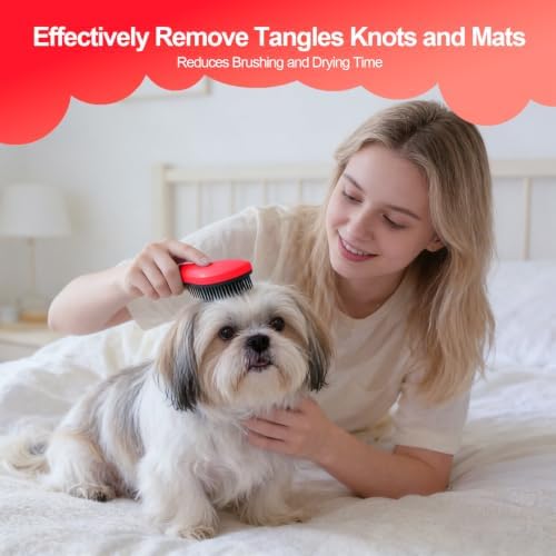 Small Dog Brush, Skin-friendly Soft Bristles (Rose Red) - Image 7