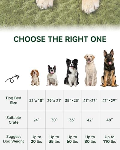KSIIA Washable Dog Beds Large Sized Dog Crate Bed Plush Mat 47"x29" Green - Image 6