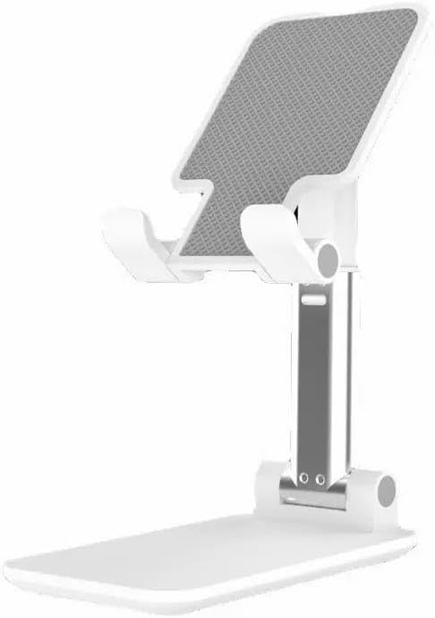 Adjustable Foldable Cell Phone Stand, Desktop Phone Holder with Height & Angle Adjustment, Anti-Slip Design, Universal Compatible with Smartphones (White) by Unknown