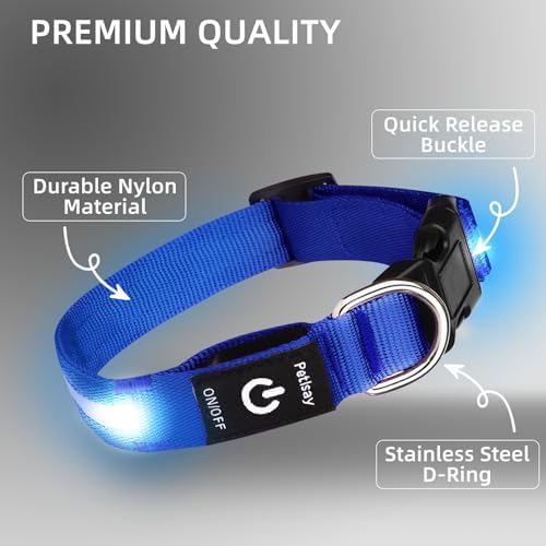 Super Bright LED Dog Collar, Waterproof Light up Collars(Blue, Small) - Image 7