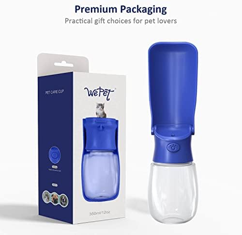 WePet Foldable Portable Dog Water Bottle Puppy Water Dispenser with Drinking Feeder, 12 OZ, High-Temperature Resistant Leak Proof for Pets Outdoor Walking, Hiking, Travel, Food Grade Plastic BPA Free - Image 7