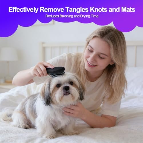 Small Dog Brush, Skin-friendly Soft Bristles (Black) - Image 7