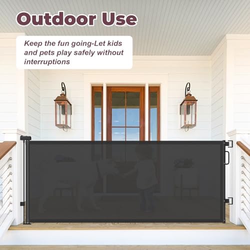 76" Retractable Baby Gates Extra Wide, Mesh Long Dog Gate for Deck - Image 6