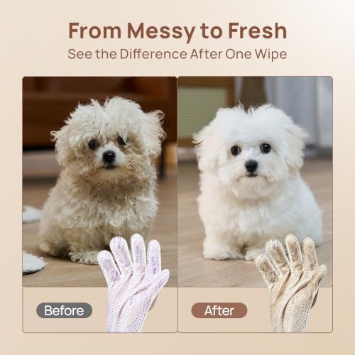 HICC PET Cleaning Glove Wipes PRO for Dogs & Cats, 6PCS Coconut Scent. - Image 7