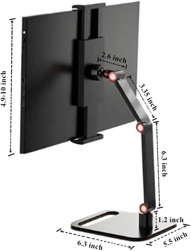 Portable Monitor Holder for 6-17.3 Inch Screen Desktop Expandable Monitor Stand 12.9 inch Tablet Stand - Image 8