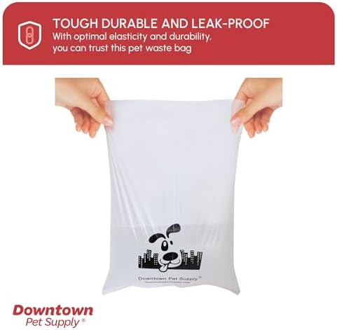 Downtown Pet Supply Unscented Poop Bags for Dogs with Dispenser, 180 Count - Leak-Proof Dog Waste Bags and Bone-Shaped Dog Poop Bags Holder for Leash - Pastel Rainbow, 12.5" x 8.5" - Image 6