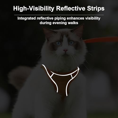 Cat Harness and Leash, Escape-Proof Cat Harness Set, Adjustable Step-in Pet Harness for Walking, Soft Breathable Reflective Vest for Cats & Dogs (Pink, Large) - Image 7