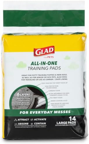 Glad for Pets Activated Carbon Disposable Dog Training Pads, 14 Count, 8-Pk - Image 7