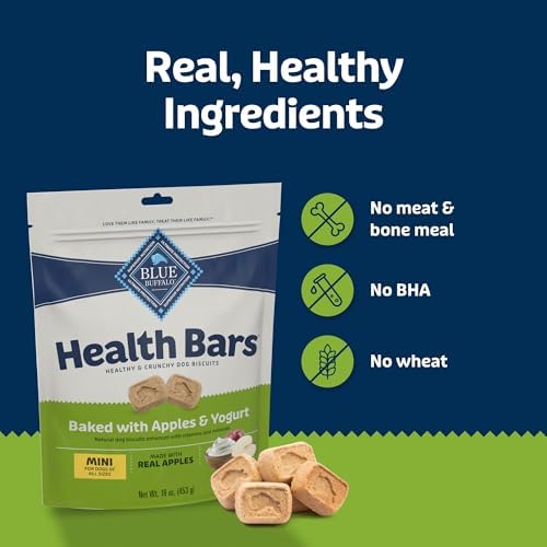 Blue Buffalo Health Bars Apples & Yogurt Mini Dog Biscuits, 32 oz, 2 Pound (Pack of 4) - Image 7