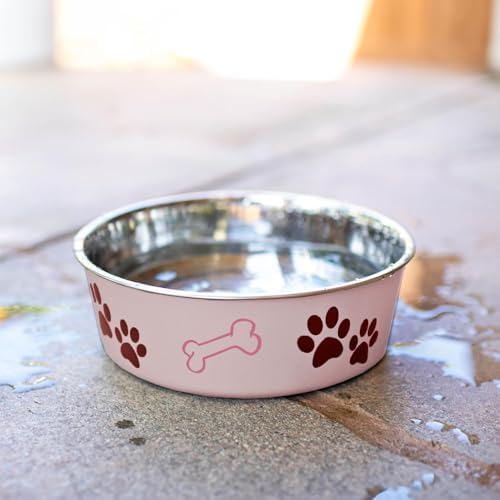 Loving Pets Bella Dog Bowls- Stainless Steel Dog & Cat Bowls - Spill Proof Dog Food Bowl, Cat Bowl, Puppy Essentials & Pet Supplies Great for Home & Travel (Medium 20-35 lbs, Paparazzi Pink) - Image 7