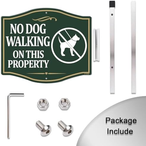 No Dog Walking On This Property Sign Private No Dogs Allowed Keep Off Grass 12" x 10" With 28" Long Metal StakesWith Stand Aluminum Outdoor Use Yard Business - Image 7