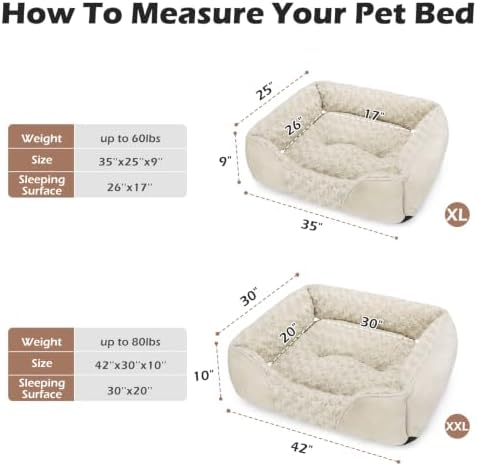 INVENHO XX-Large Dog Bed Rectangle Washable Orthopedic Soft Calming Sleeping Durable Pet Cuddler with Anti-Slip Bottom - Image 7