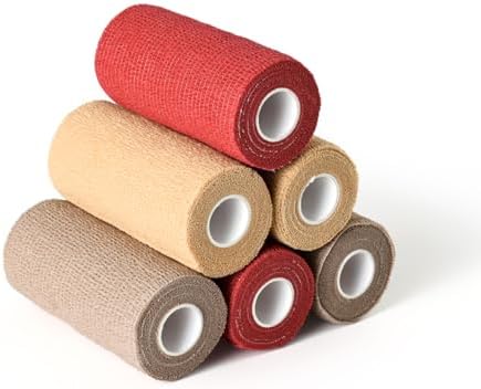 WePet Pet Wrap, Self-Adhesive, Only Sticks to Itself, Non-Woven Tape for Dog Legs, Paws, Wounds, First Aid Cohesive Gauze for Horse, Cat, Bird, Animal, 6 Rolls, 4 Inch, Solid Color A - Image 4