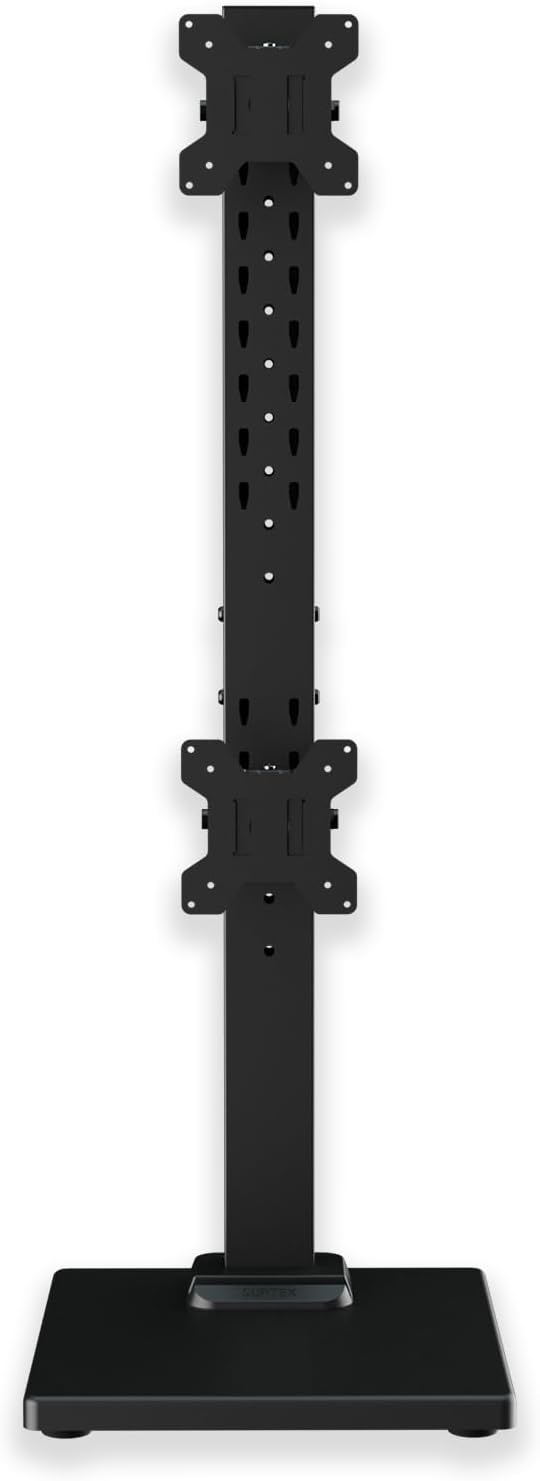 Suptek Dual Monitor Stand with Base Vertical Stack Screen Free-Standing Monitor Riser Fits Two Screen Max 36" & One Screen Max 43" with Swivel, Tilt, Height Adjustable,50,75 and 100mm Vesa Base Stand - Image 7