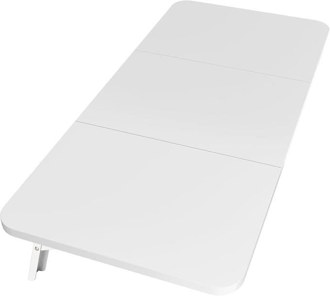 Neoaider Wall Mounted Folding Desk 35.4” x 15.7”, White | Drop Down Table with Metal Collapsible Brackets, Folding Wall Table for Small Spaces, Home, Office, Kitchen, Laundry Room - Image 9