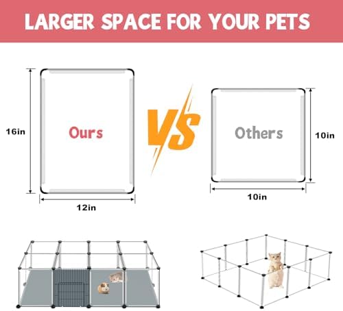 VISCOO 20 Panels Small Animals Playpen, 48"x24"x16" Pet Playpen - Image 7