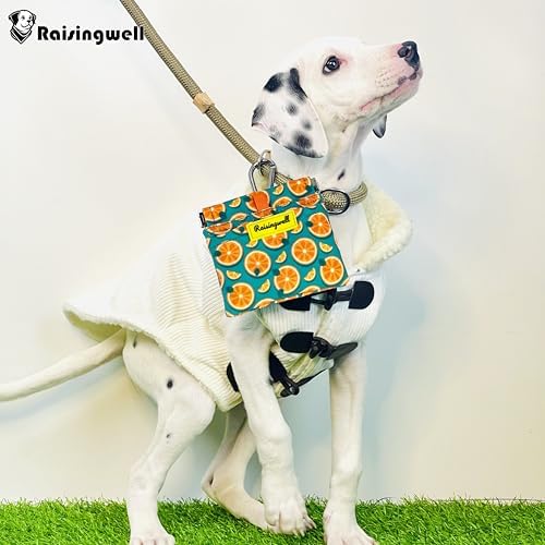 Dog Treat Pouch,Cotton Pocket Sized Training Holder, Hand Free Walking Funny Bag with Carabiner, Self-Closing Pet Feed Snack Reward, Behavior Aids for Puppy Travel or Outdoor Use(Fruit Orange) - Image 6