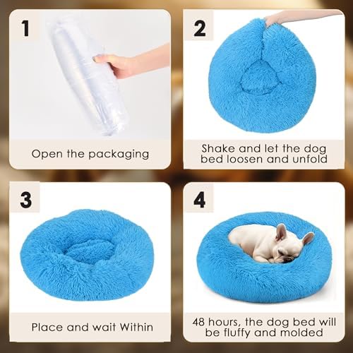 Extra Large Dog Beds, 36in Human Dog Anxiety Relief Comfort Bed(Light Blue) - Image 6