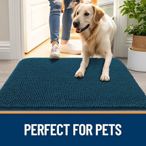 OLANLY Dog Door Mat for Muddy Paws 59x24, Super Absorbent Chenille Mud Mat - Image 6