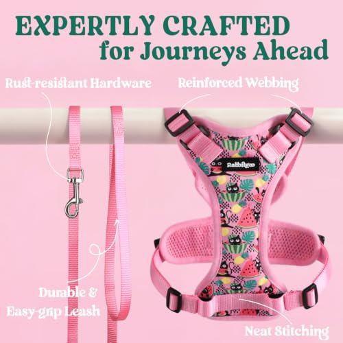 rabbitgoo Cat Harness and Leash Set, Escape Proof Vest, Melon Munch - Image 7