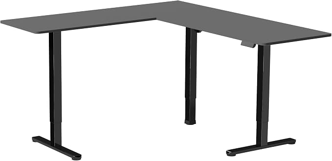 VIVO Black 75 x 63 in Corner Standing Desk, DESK-E3CTB-75 | Electric, Large Reversible L-Shaped Table, Sit Stand Height Adjustable, Memory Controller, Office Furniture Sets, Black Frame - Image 9