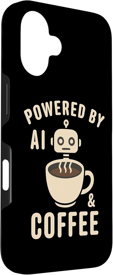 Powered by AI and Coffee Robot Case for iPhone 16 - Image 3
