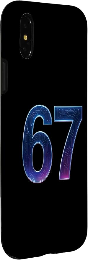 67 Meme Ai Quantum Number 67th Six Seven Tech Digital Future Case for iPhone X/XS - Image 3