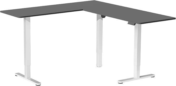 VIVO Black 63 x 47 in Corner Standing Desk, DESK-E3CTWB-47 | Electric, Reversible L-Shaped Table, Sit Stand, Height Adjustable, Memory Controller, Office Furniture Sets, White Frame - Image 9