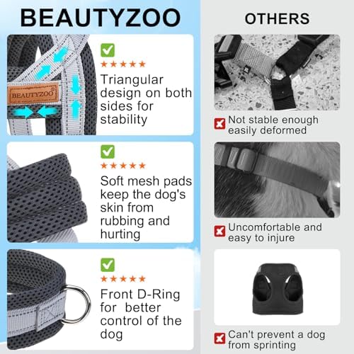BEAUTYZOO Dog Harness Medium Sized and Leash Set, No Pull Step in Pet Vest - Image 7