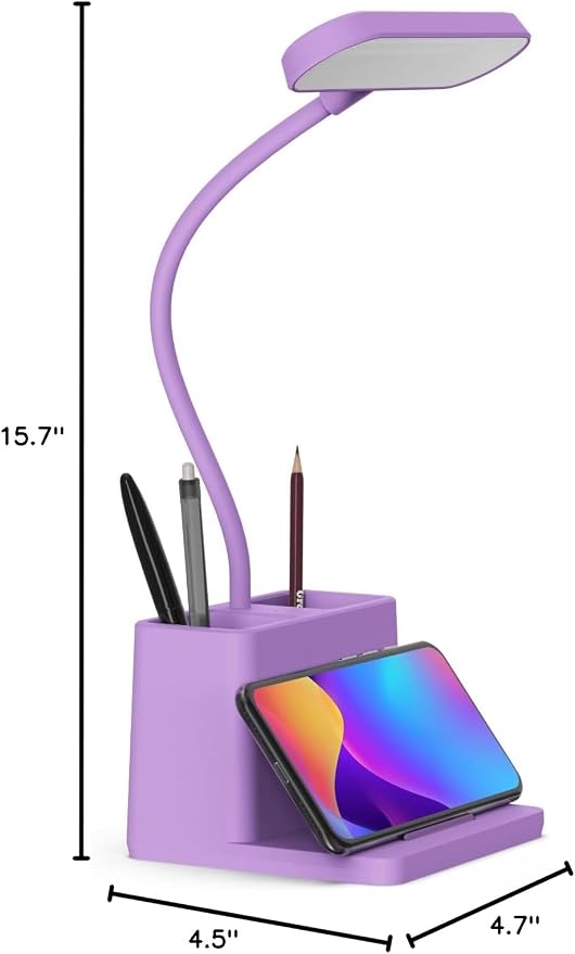AXX Purple Desk Lamp, Cute Table Light for Home Office College Dorm | Small, LED, Rechargeable, Battery Operated, Cordless, Gooseneck, Mini, Study Accessories, for Teen Girls - Image 7