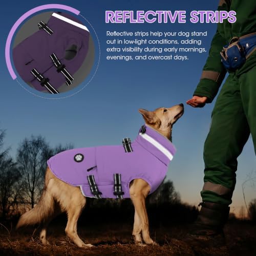 Dogcheer Dog Winter Coat with Harness, Waterproof Fleece Dog Winter Jacket - Image 7