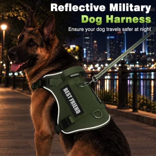 WINSEE No Pull Tactical Dog Harness with Leash Set with 2 Patches - Image 7