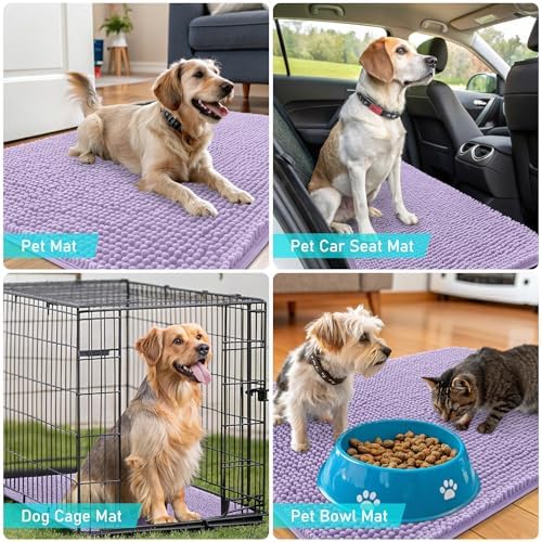 OLANLY Dog Door Mat for Muddy Paws 47x20, Super Absorbent Chenille Mud Mat - Image 7