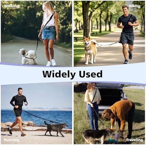 9.19ft Hands Free Dog Leash Adjustable for Medium Dogs, Black - Image 7