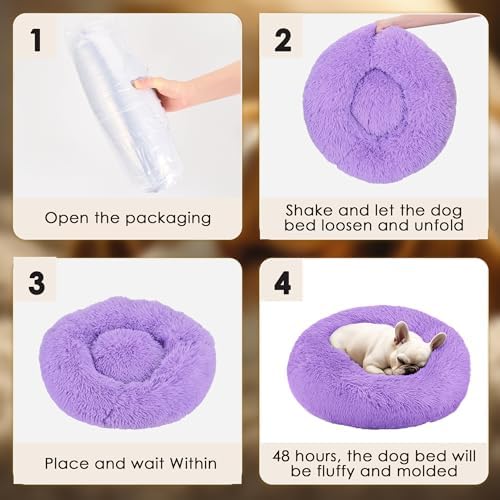 Dog Beds Large Sized Dog and Cats, 32in Pet Beds for Large Pet (Purple) - Image 6