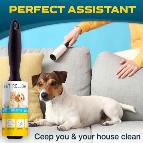 Lint Rollers for Pet Hair, Sticky, Remover for Couch, Clothes Furniture and Carpet. Lint Roller Dog Hair Remover Cat Hair, Animal Hair, Pet Fur, Fuzz. 5 Large Pet Hair Lint Rollers White - Image 6