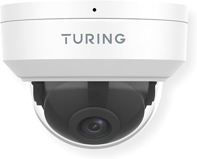 Turing TP-MFD8M28 SMART 8MP IR Dome IP Camera, White; 2.8mm Lens; Face/Human/Vehicle AI SMART Series NVR, Bridge, and Cloud; IP67, IK10, WDR, PoE; Indoor/Outdoor Use; Tampering Alert by Unknown