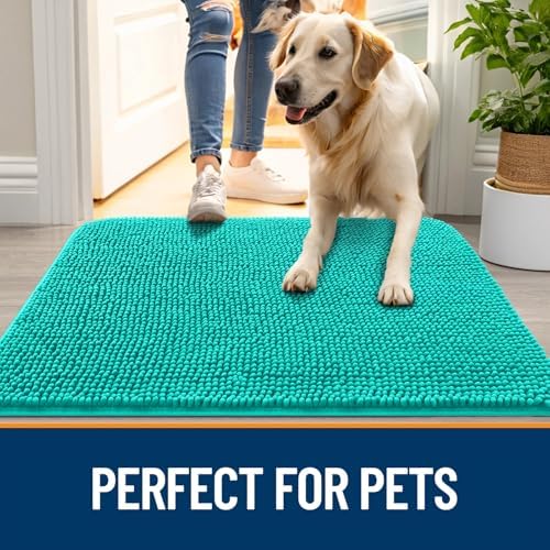 OLANLY Dog Door Mat for Muddy Paws 30x20, Super Absorbent Chenille Mud Mat - Image 6