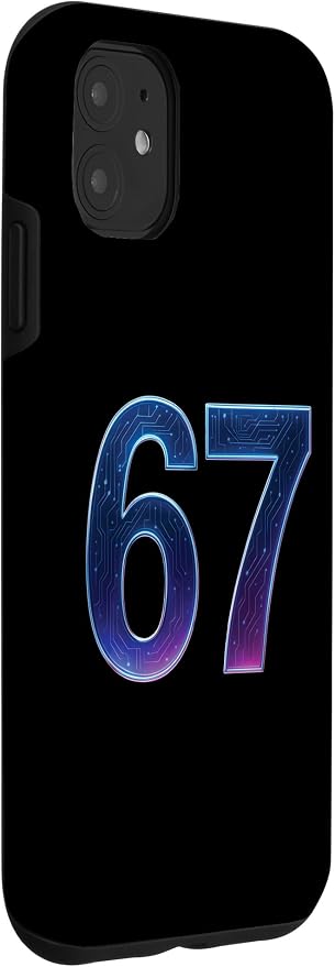 67 Meme Ai Quantum Number 67th Six Seven Tech Digital Future Case for iPhone 11 - Image 3