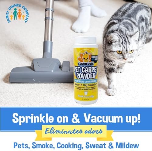 Bodhi Dog Natural Carpet Deodorizer Powder - Dry Pet Smell Eliminator & Urine Odor Remover - Loosens Fur & Dirt - Plant-Based Room Freshener for Vacuuming Home with Pets - Fresh Laundry (Pack of 3) - Image 5