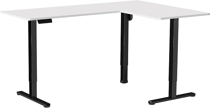 VIVO White 63 x 47 in Corner Standing Desk, DESK-E3CTBW-47 | Electric, Reversible L-Shaped Table, Sit Stand, Height Adjustable, Memory Controller, Office Furniture Sets, Black Frame - Image 9