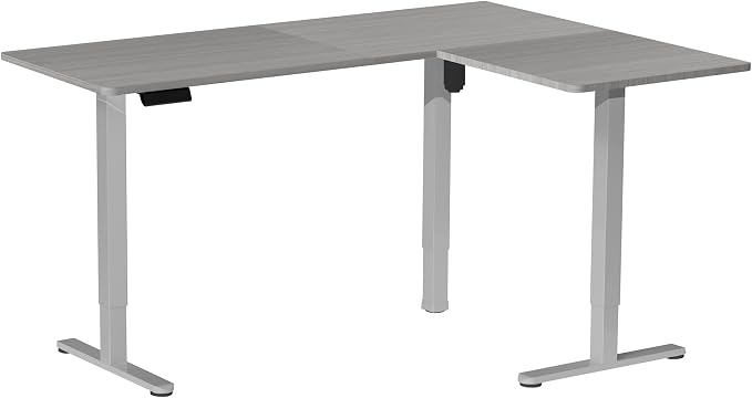 VIVO Dark Gray 63 x 55 in Corner Standing Desk, DESK-E3CTGG | Electric, Reversible L-Shaped Table, Sit Stand, Height Adjustable, Memory Controller, Office Furniture Sets, Gray Frame - Image 9
